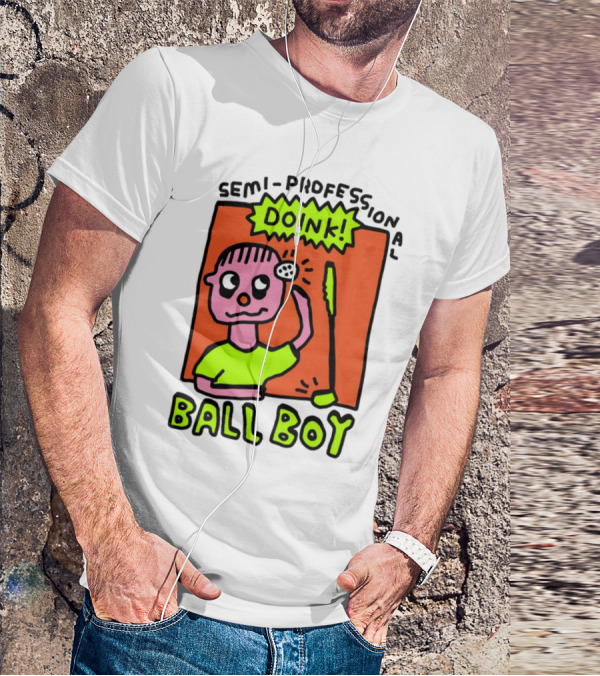 Semi-Professional Doink Ball Boy Comic Character With Club And Speech Bubble T-Shirt