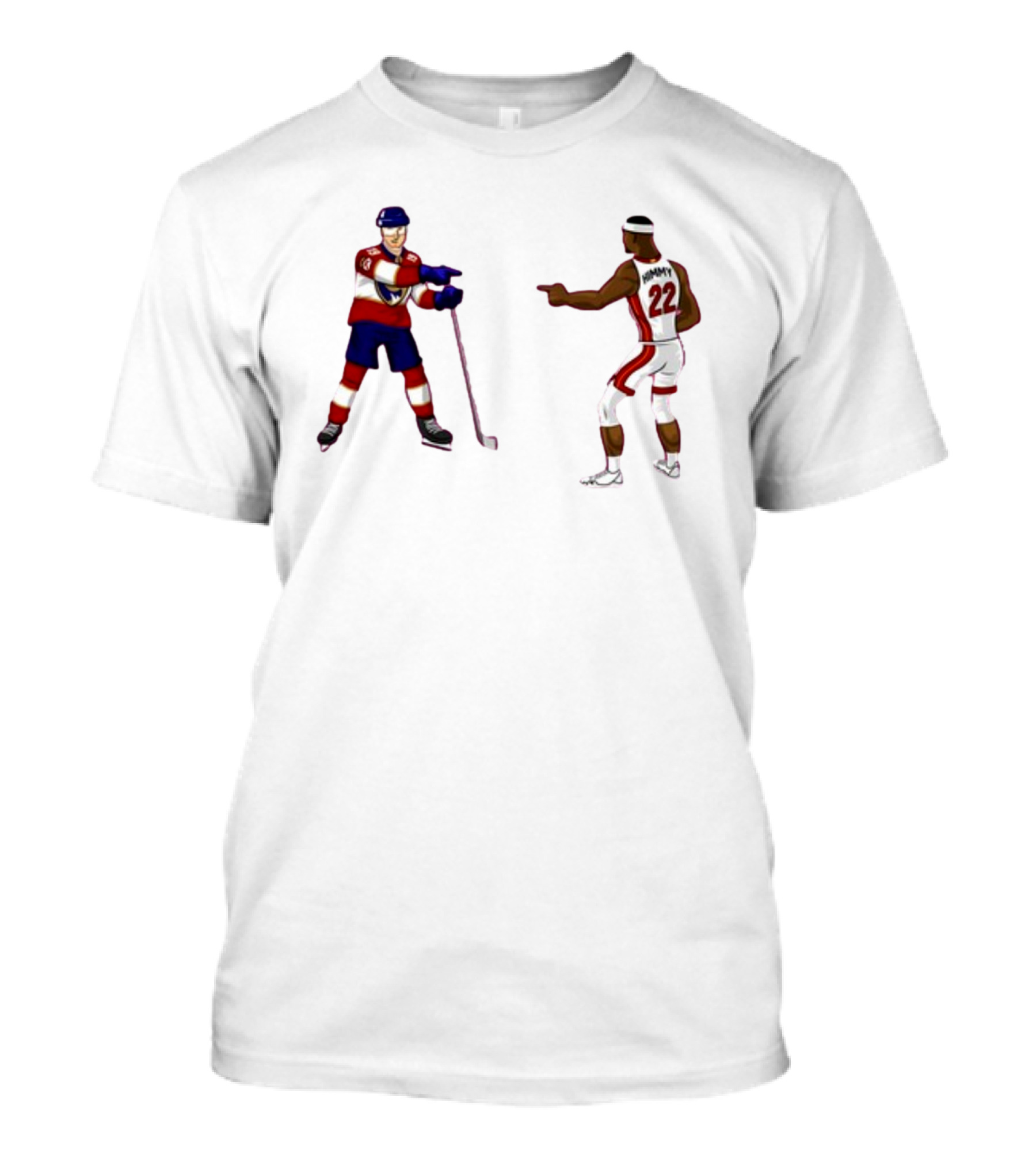 Ice Hockey Matthew Tkachuk Vs Himmy Basketball Pointing Meme T-Shirt