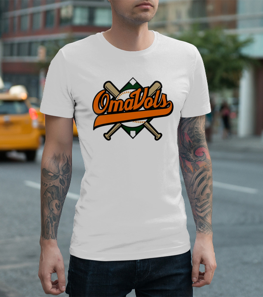 Omavols Baseball Bats Script T-Shirt