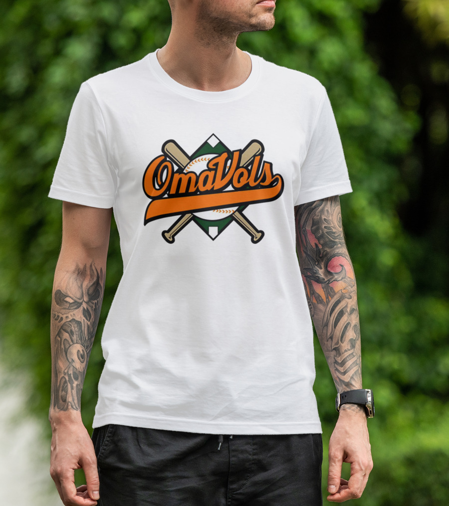 Omavols Baseball Bats Script T-Shirt