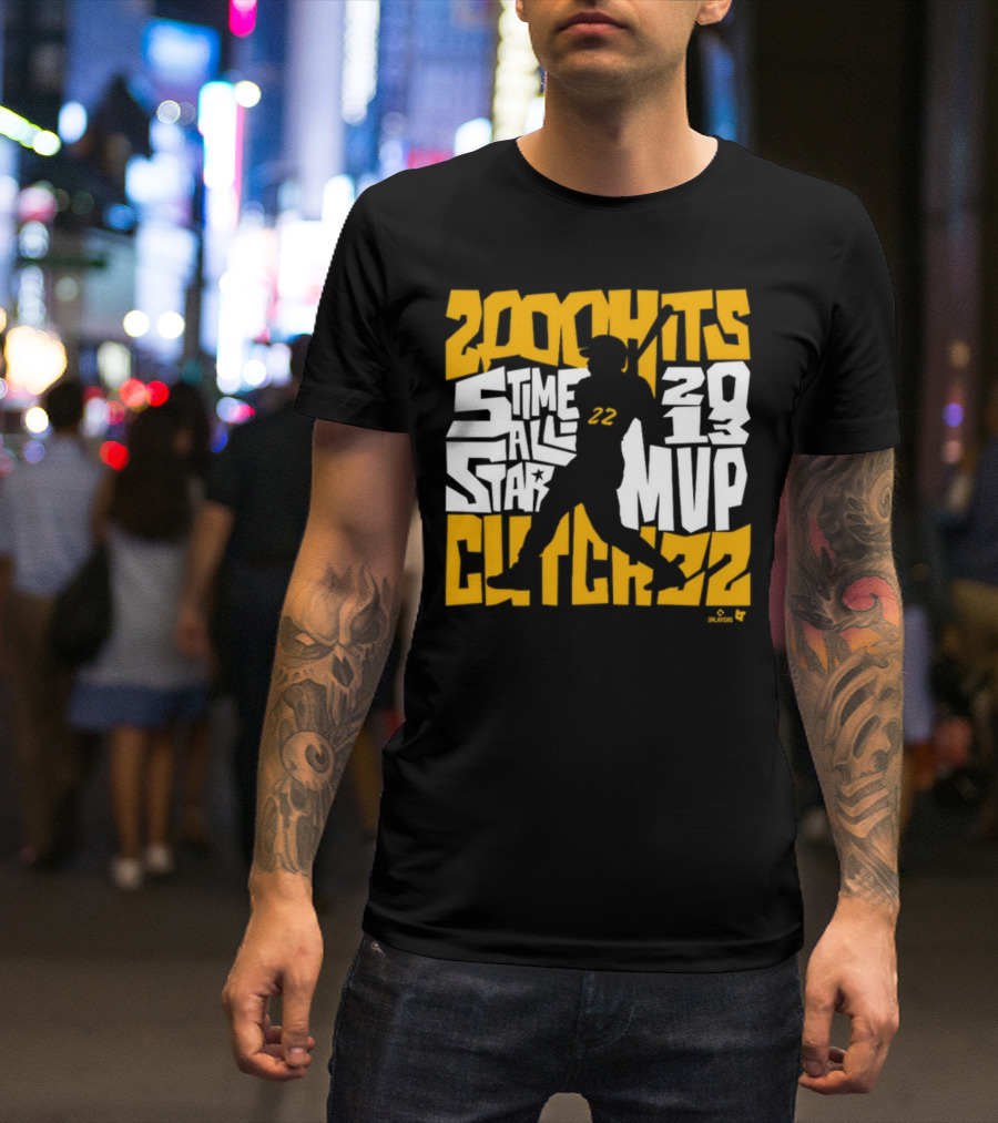 Andrew McCutchen 200 Hits 5 Time All-Star 2013 MVP Pittsburgh Icon 22 T-Shirt