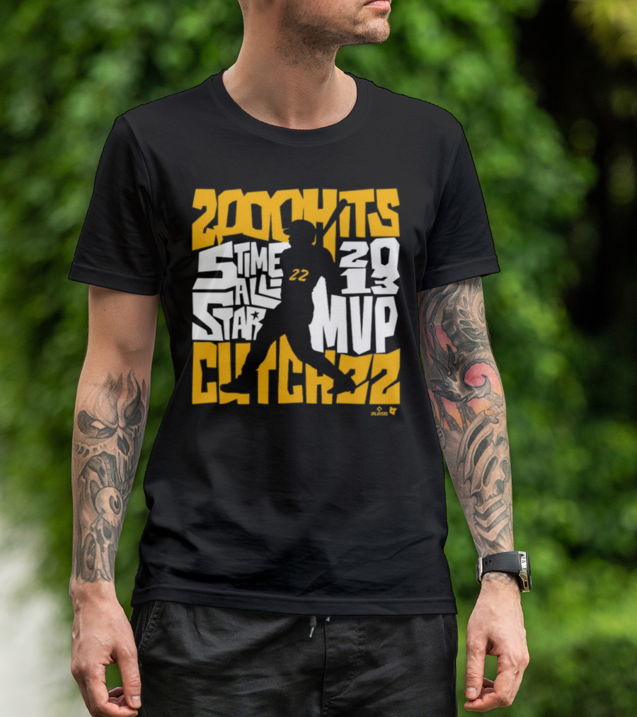 Andrew McCutchen 200 Hits 5 Time All-Star 2013 MVP Pittsburgh Icon 22 T-Shirt