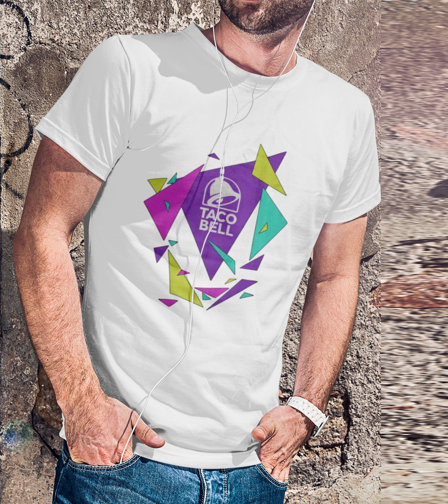 Taco Bell Logo Neon Geometric Shapes T-Shirt
