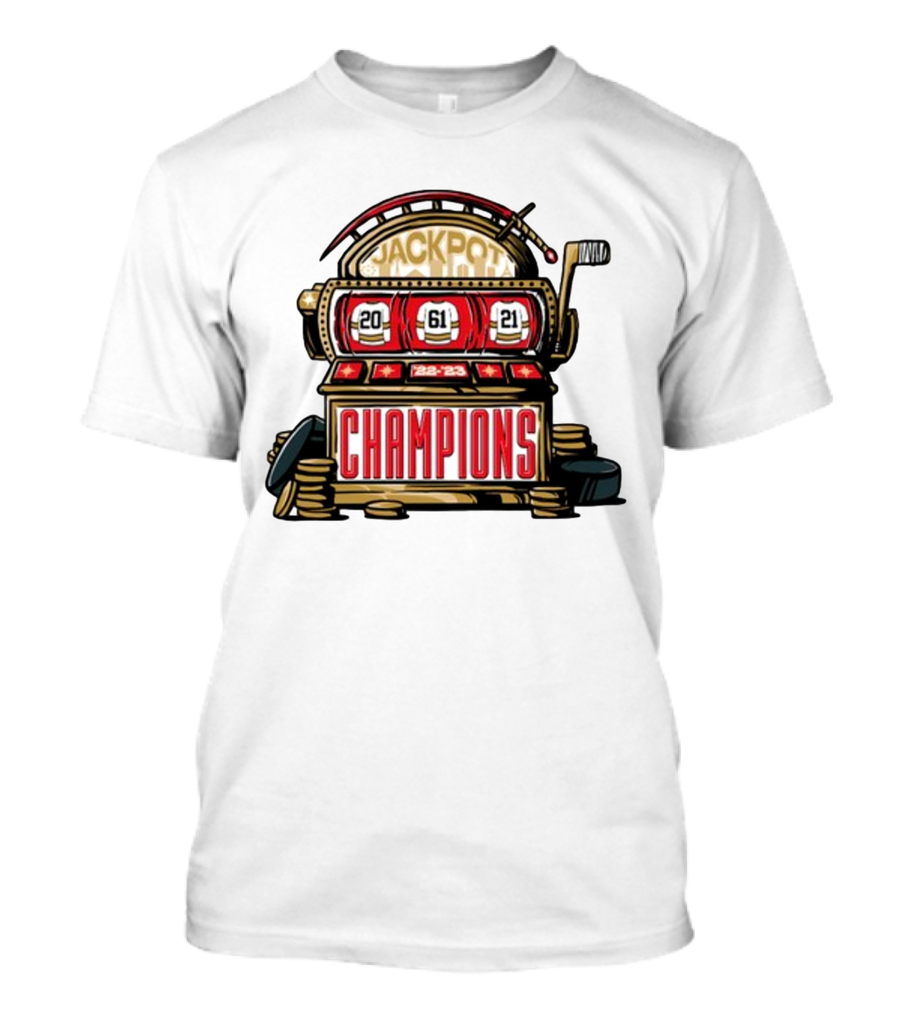 Jackpot 20-61-21 Champions 22-23 Slot Machine Victory T-Shirt