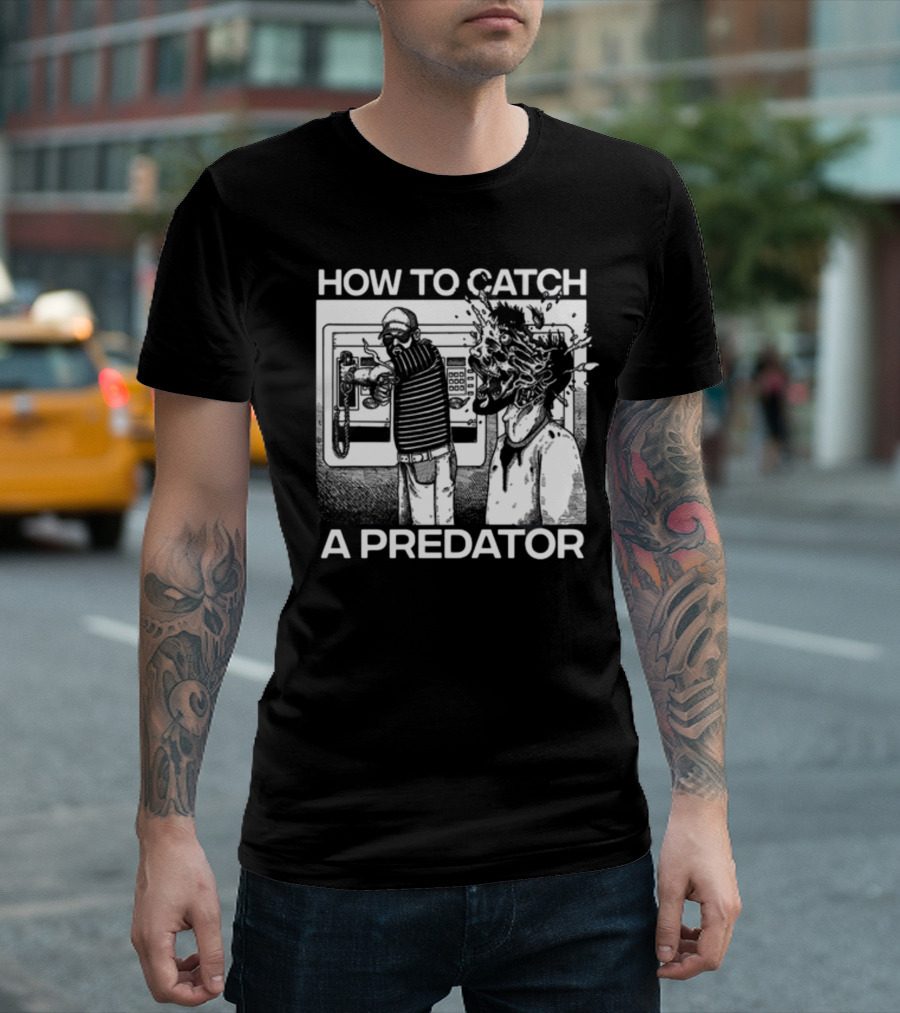 Punkwithacamera How To Catch A Predator Surreal Graphic with Exploding Head T-Shirt
