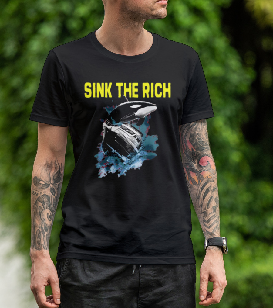 Sink The Rich Killer Whale Yacht Destruction T-Shirt