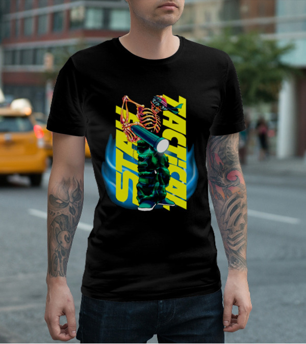 Stay Tactical Neon Skeleton Graffiti T-Shirt