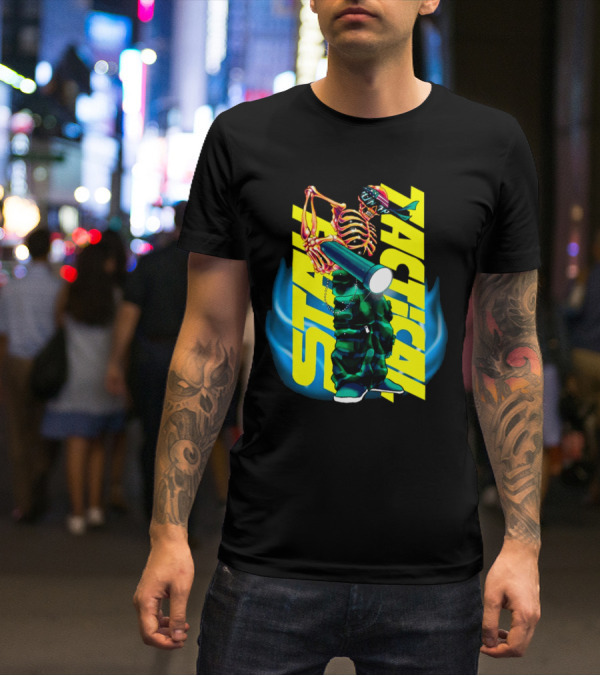 Stay Tactical Neon Skeleton Graffiti T-Shirt