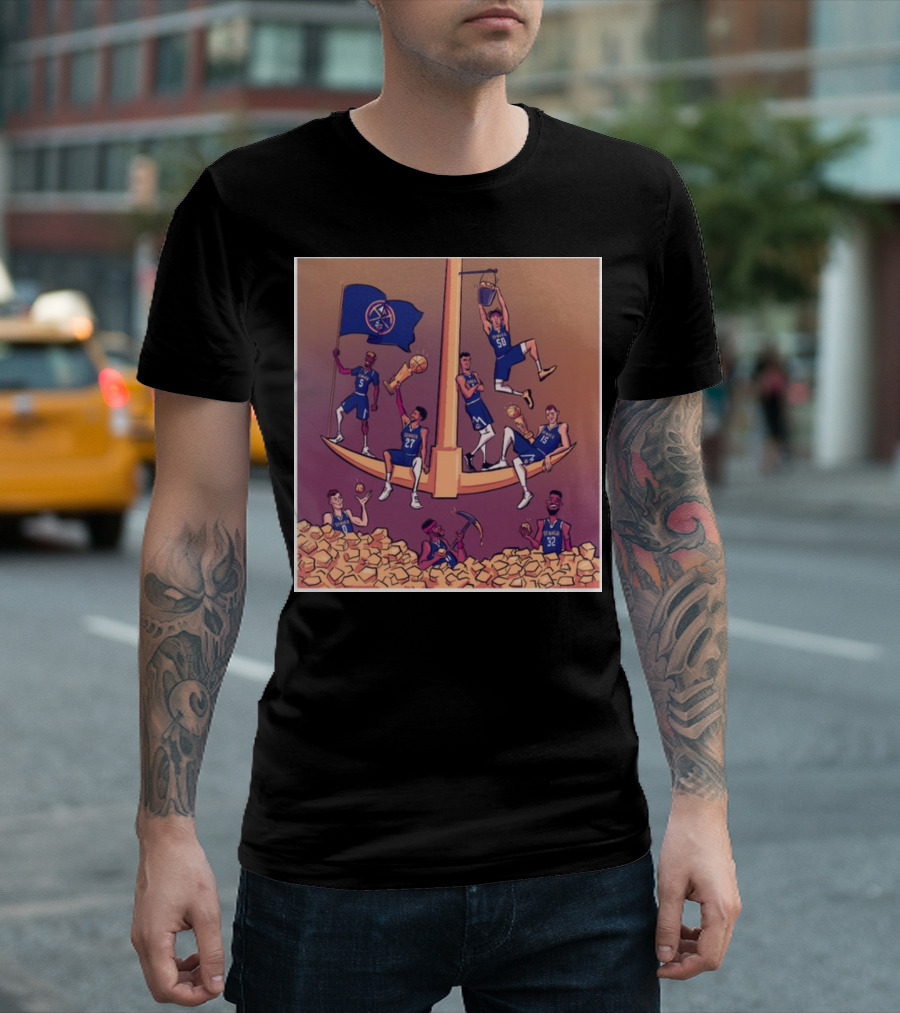 Denver Nuggets Championship Celebration With Struck Gold T-Shirt