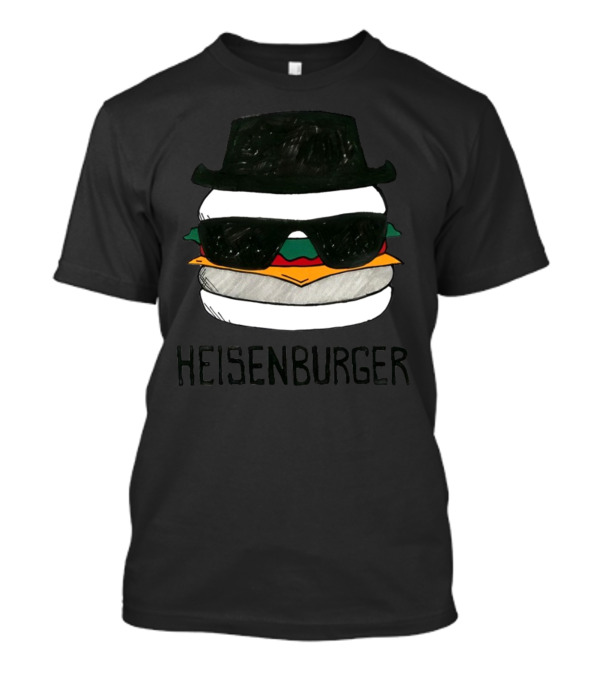 Heisenberg Heisenburger Breaking Bad Walter White Black Hat Sunglasses Burger T-Shirt