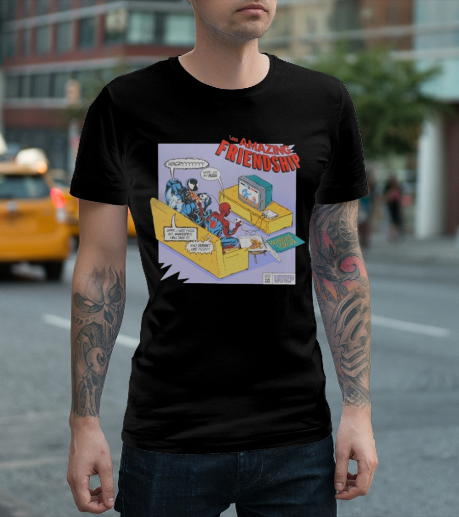 Hungry Pizza Lovers Unite On Couch With Amazing Friendship TV T-Shirt