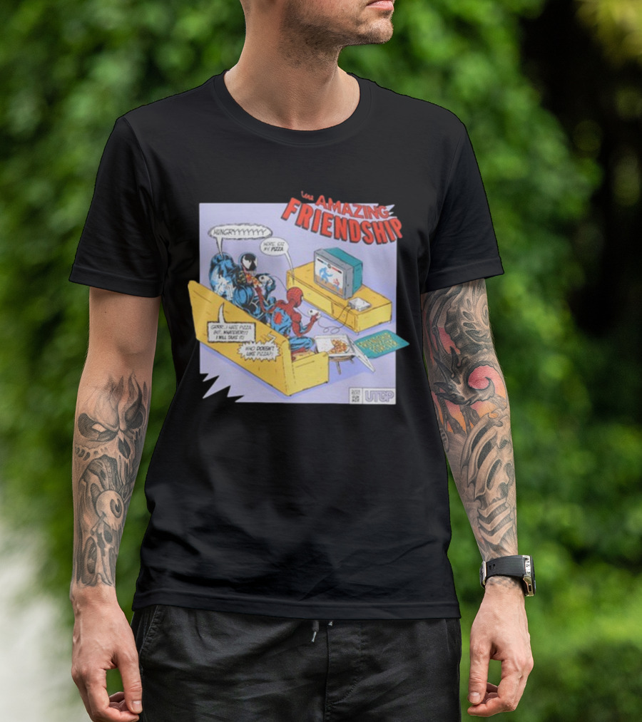 Hungry Pizza Lovers Unite On Couch With Amazing Friendship TV T-Shirt