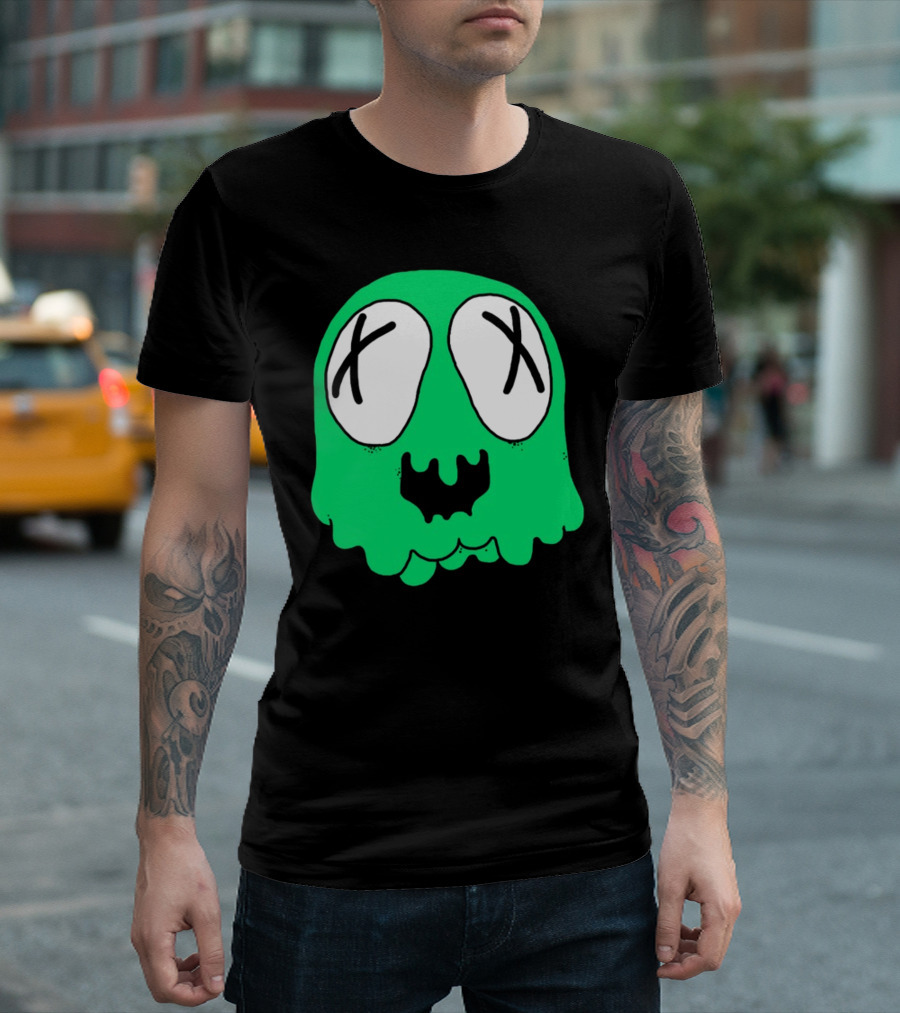 Sludge Life Shop Ghost Green Blob with X Eyes T-Shirt