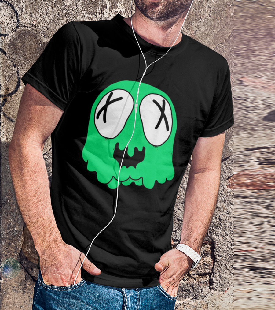 Sludge Life Shop Ghost Green Blob With X Eyes T-Shirt