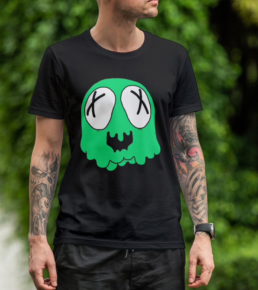 Sludge Life Shop Ghost Green Blob With X Eyes T-Shirt