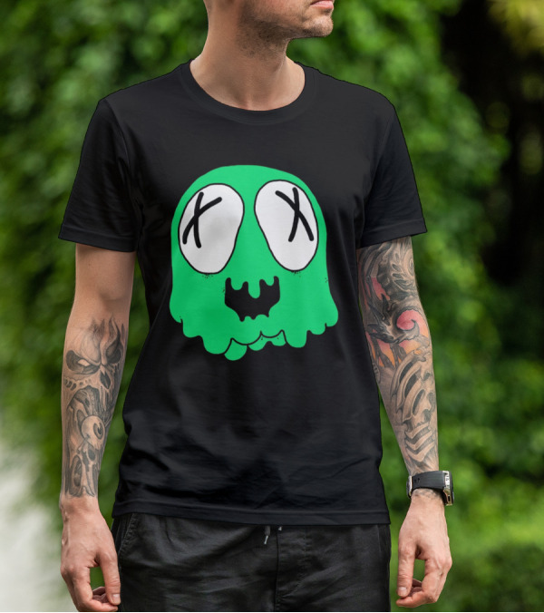 Sludge Life Shop Ghost Green Blob With X Eyes T-Shirt