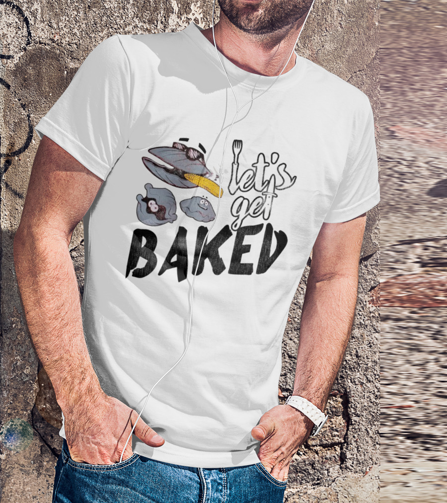 Cape Cod Clams Let's Get Baked With Corn And Cutlery Motif T-Shirt