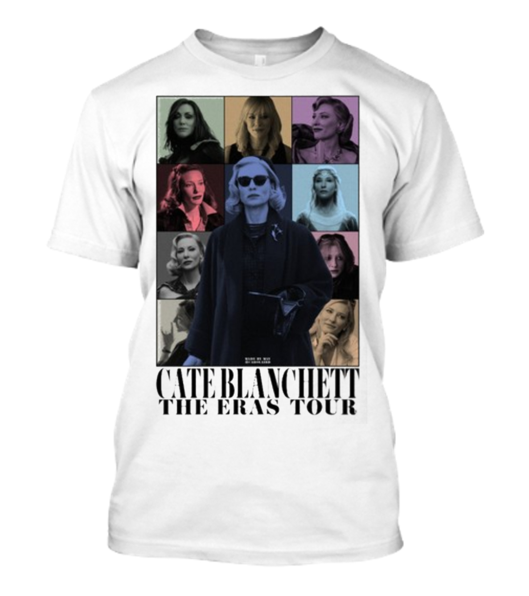 Cate Blanchett The Eras Tour Multicolor Portrait Montage T-Shirt