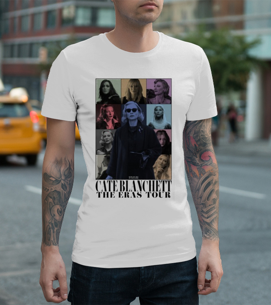 Cate Blanchett The Eras Tour Multicolor Portrait Montage T-Shirt