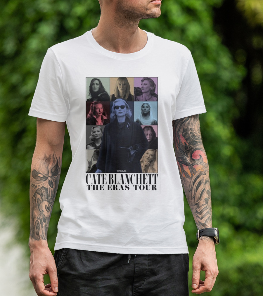 Cate Blanchett The Eras Tour Multicolor Portrait Montage T-Shirt