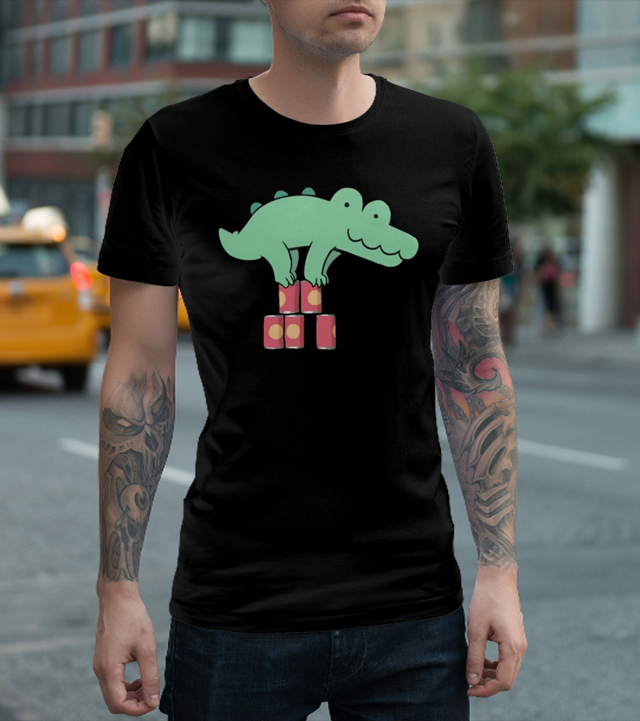 Deadlycomics Orlando Alligator Balancing on Cans T-Shirt