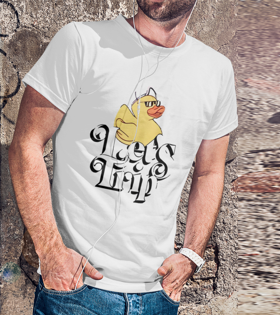 Duck Let's Trip Cool Hat Sunglasses T-Shirt