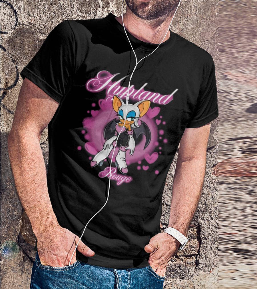 Hypland Rouge Bat Character Surrounded By Pink Hearts T-Shirt