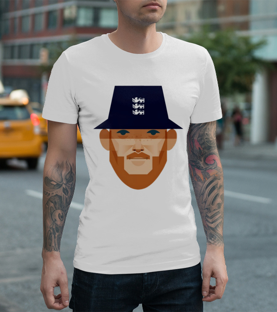 Stanley Chow Ben Stokes England Cricket Hat Three Lions T-Shirt