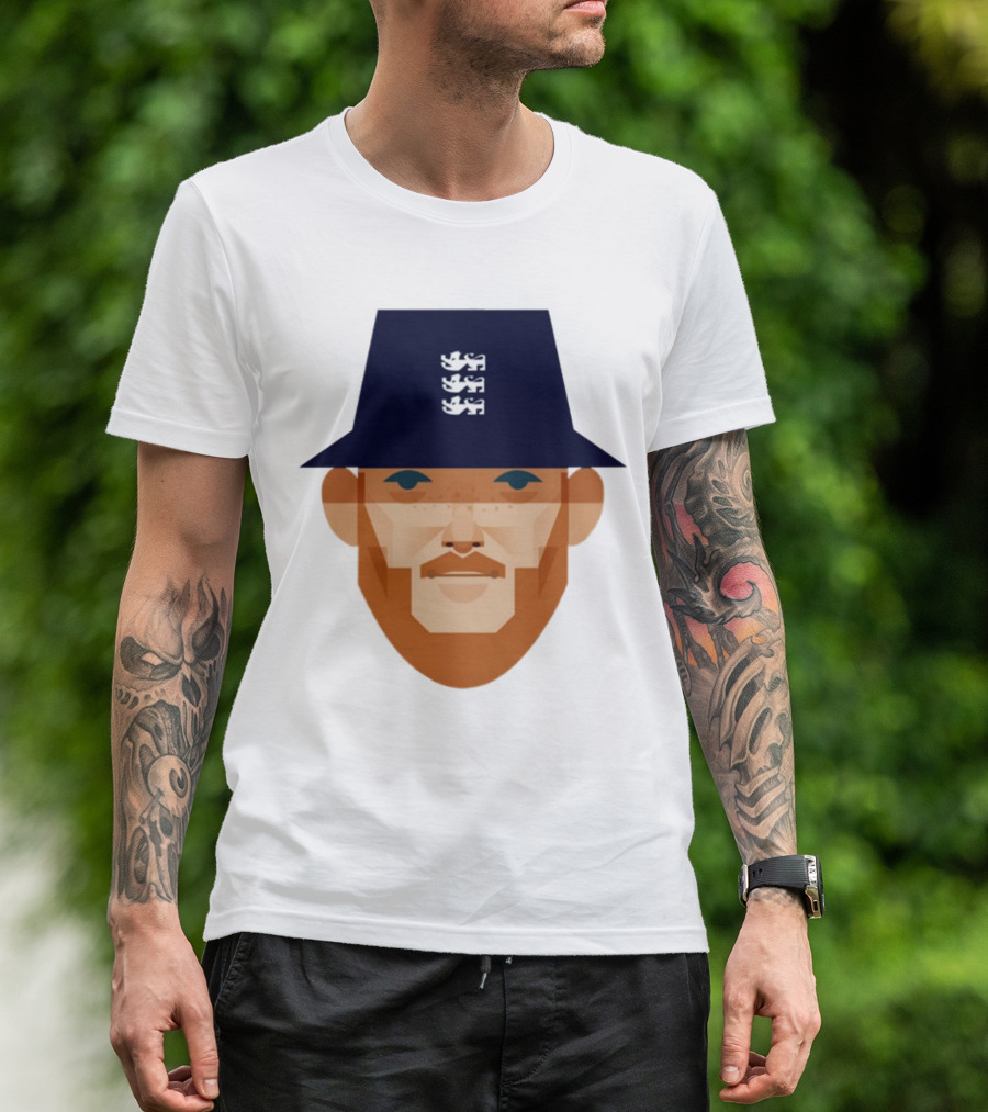 Stanley Chow Ben Stokes England Cricket Hat Three Lions T-Shirt