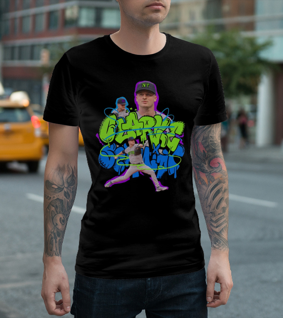 Clarke Schmidt NY Street Graffiti Pitcher T-Shirt
