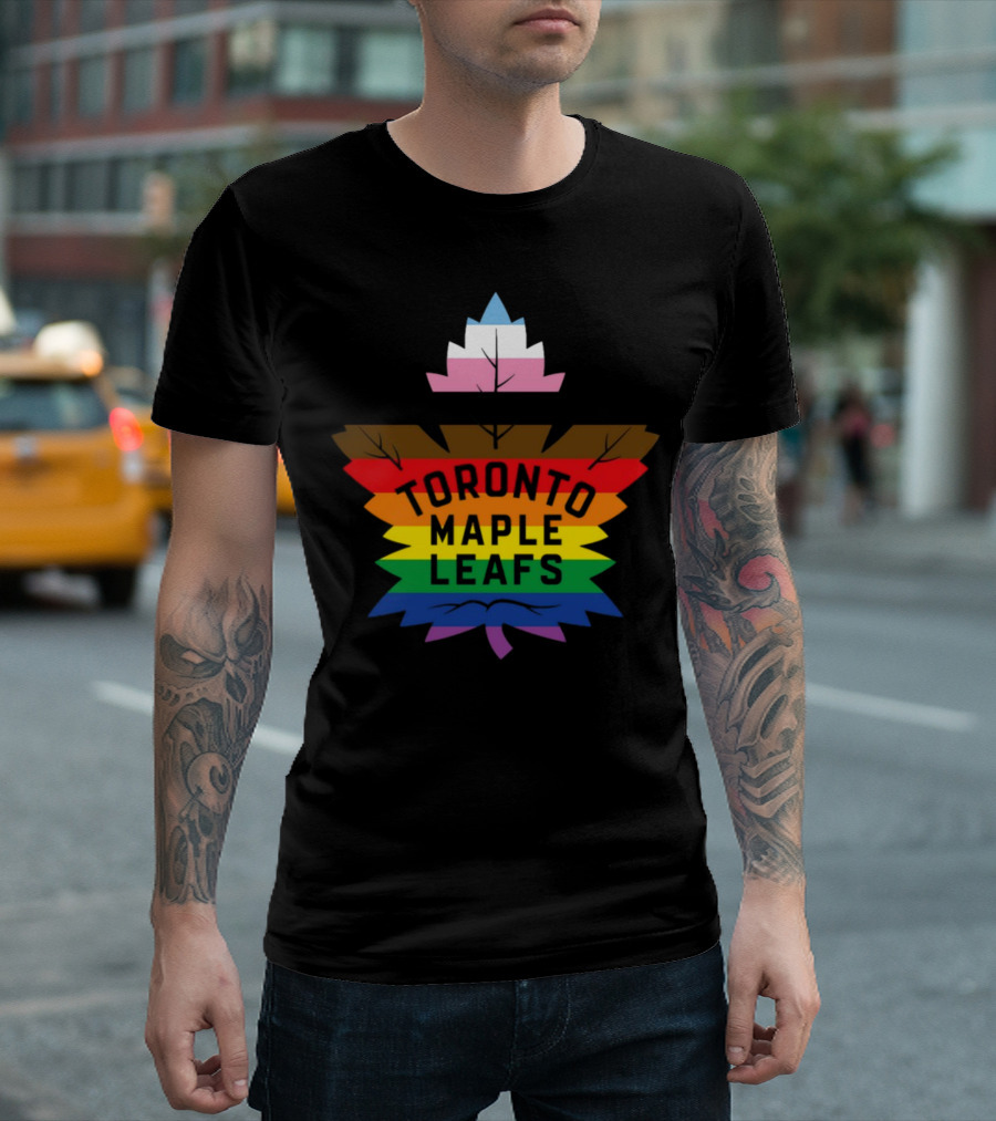 Toronto Maple Leafs Pride Leaf Logo Love All Hate None T-Shirt