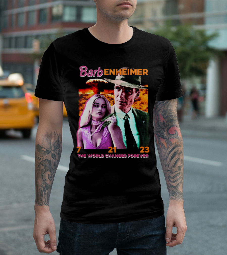 Barbenheimer The World Changes Forever 7 21 23 T-Shirt