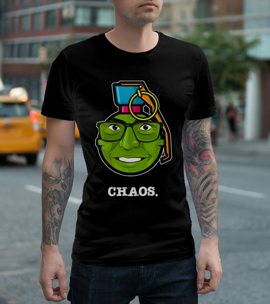 CHAOS Grenade Green Face with Glasses T-Shirt
