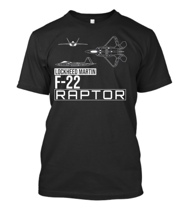 Lockheed Martin F-22 Raptor Detailed Aircraft Diagrams T-Shirt