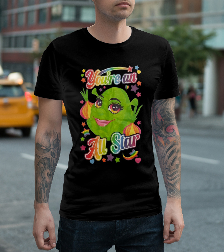 You're An All Star Shrek Rainbow Emojis T-Shirt