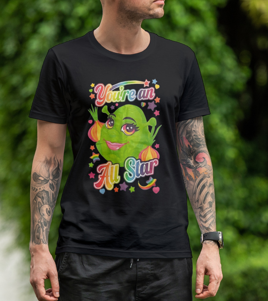 You're An All Star Shrek Rainbow Emojis T-Shirt