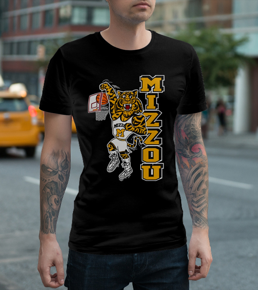 Mizzou Missouri Tiger Basketball Slam Dunk T-Shirt