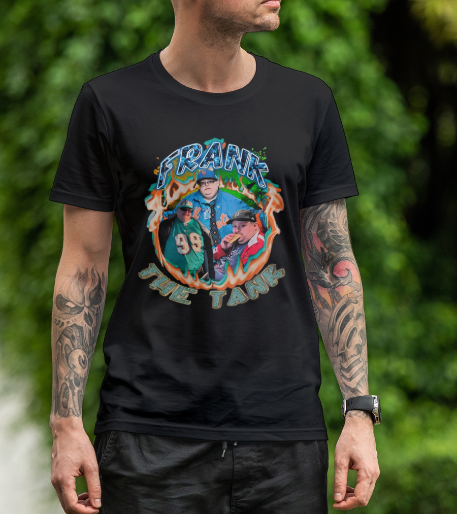 Frank The Tank Boneyard Threads Frank Fleming Mets Dolphins Pizza T-Shirt