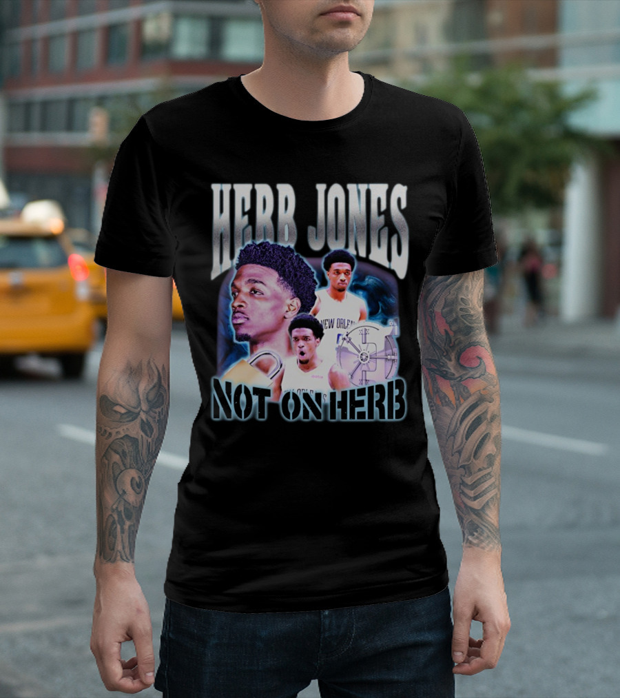 Herb Jones Not On Herb New Orleans Basketball Player Collage T-Shirt