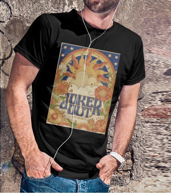 Joker Out Seize The Day Retro Floral Sunburst T-Shirt