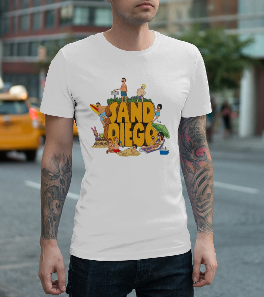 Bobs Burgers Characters San Diego Beach Day T-Shirt