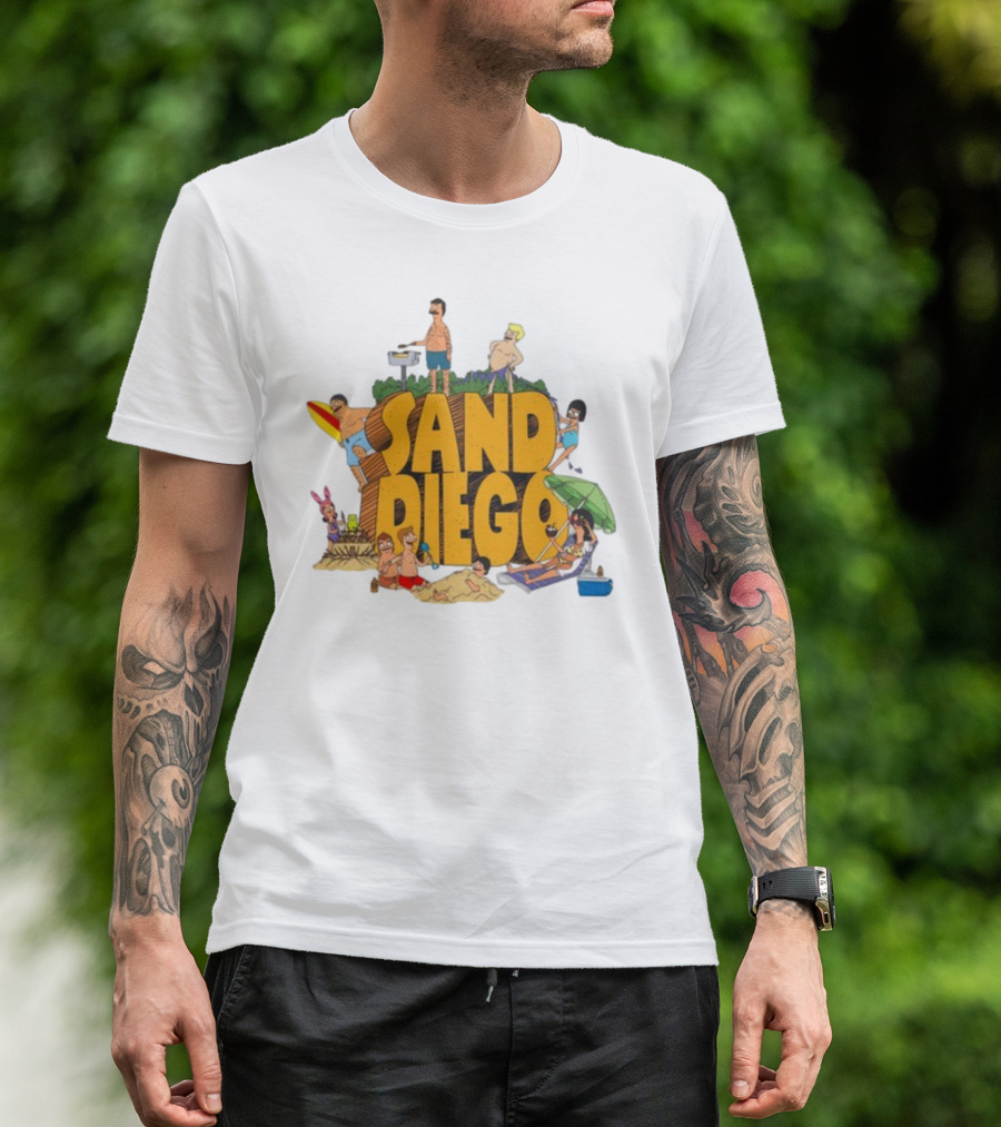 Bobs Burgers Characters San Diego Beach Day T-Shirt