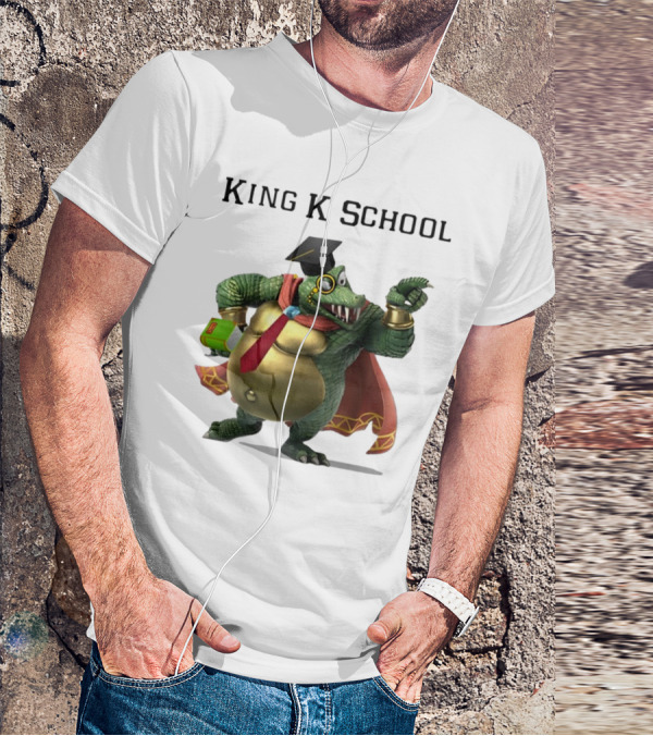 King K School Graduation Crocodile With Book And Cap T-Shirt
