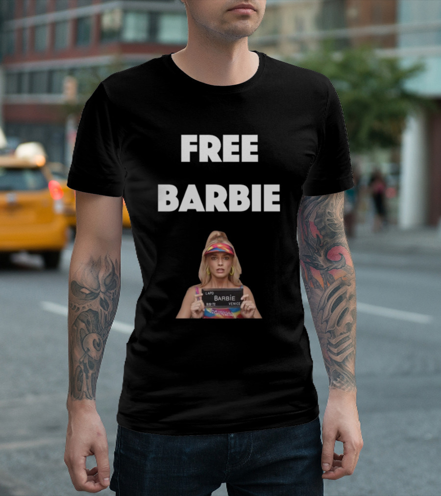 Free Barbie Mugshot Venice T-Shirt