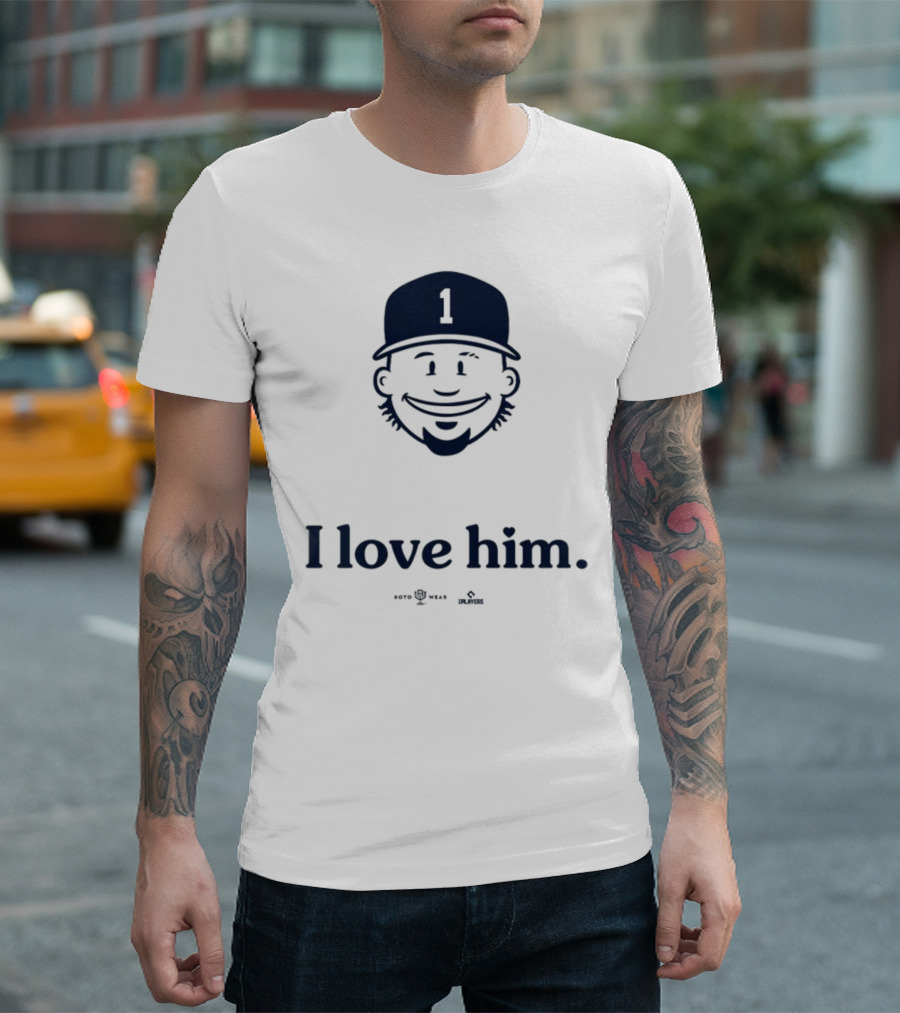 I Love Him Ozzie Number 1 Baseball Cap Player Sketch T-Shirt