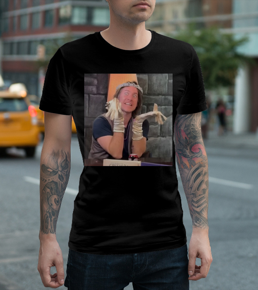 Sam Riegel Wearing Matt Mercer Queen Critical Role Crown and Gloves T-Shirt