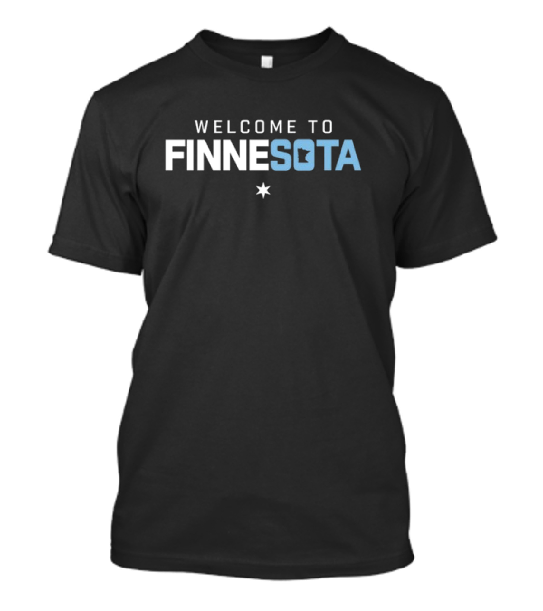 Welcome To Finnesota Minnesota Map Silhouette Star T-Shirt