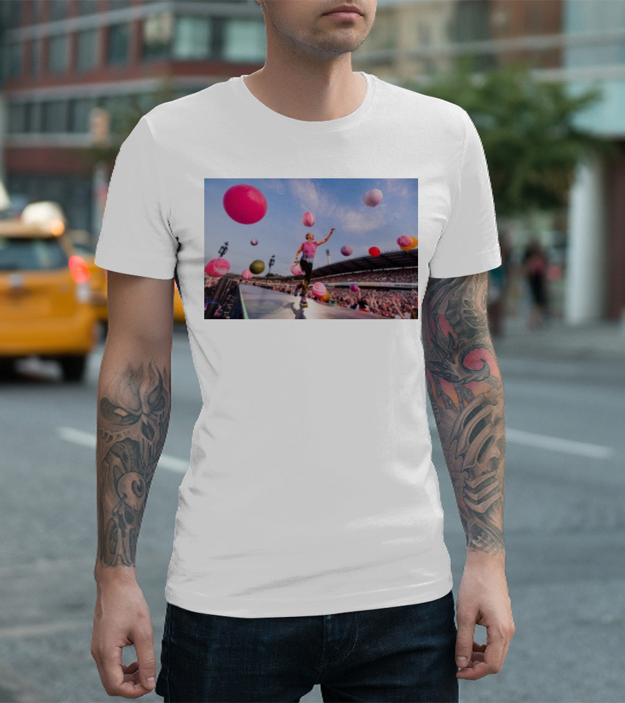 Tack Göteborg Concert Colorful Celebrations With Large Balloons At Crowded Stadium T-Shirt
