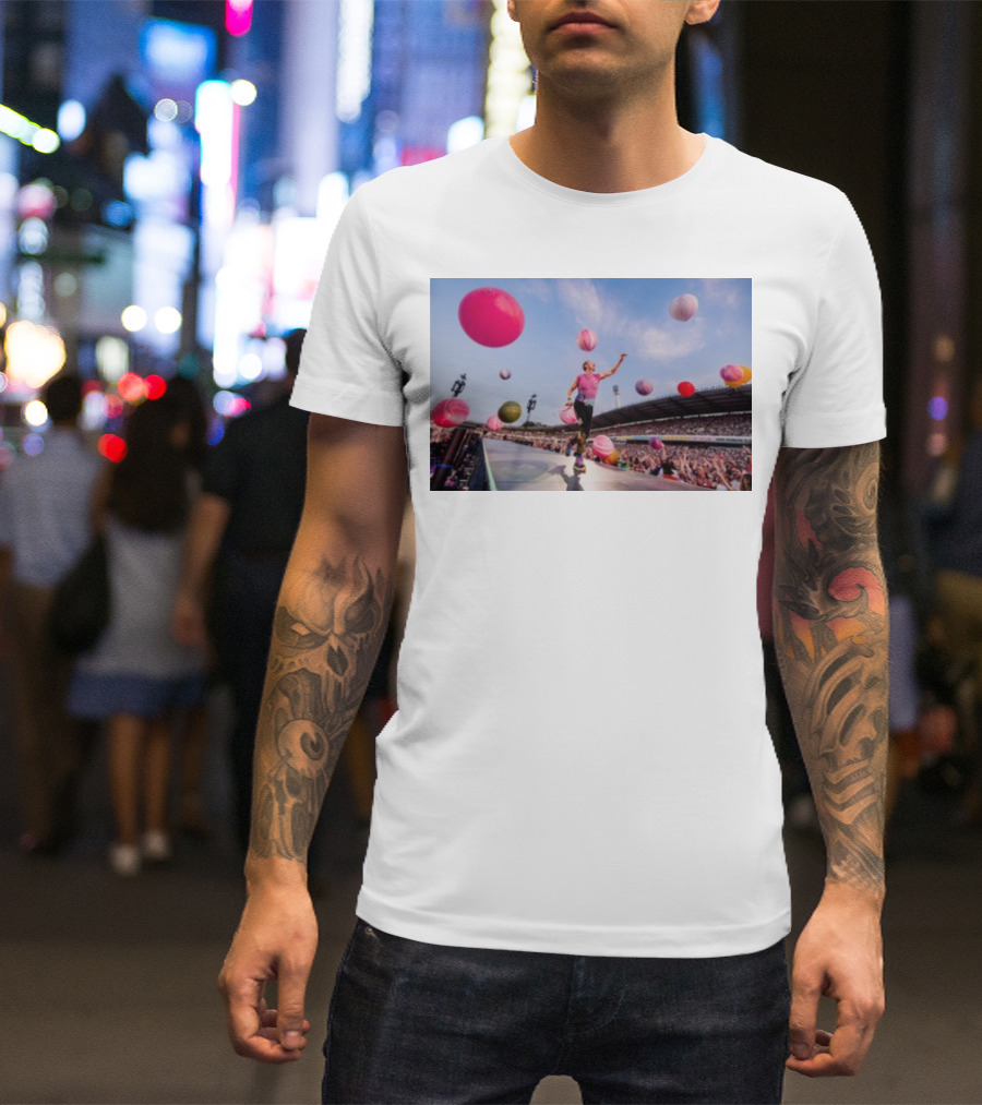 Tack Göteborg Concert Colorful Celebrations With Large Balloons At Crowded Stadium T-Shirt