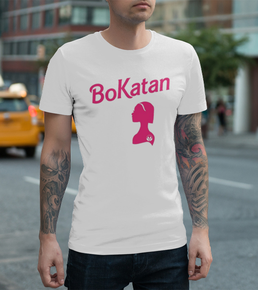 Bo-Katan Pink Silhouette with Mandalorian Insignia T-Shirt